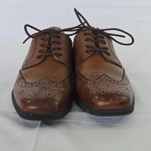 Florsheim Boys Youth Size 2M Brown Leather Brogues Wingtips Dress - Picture 2 of 10